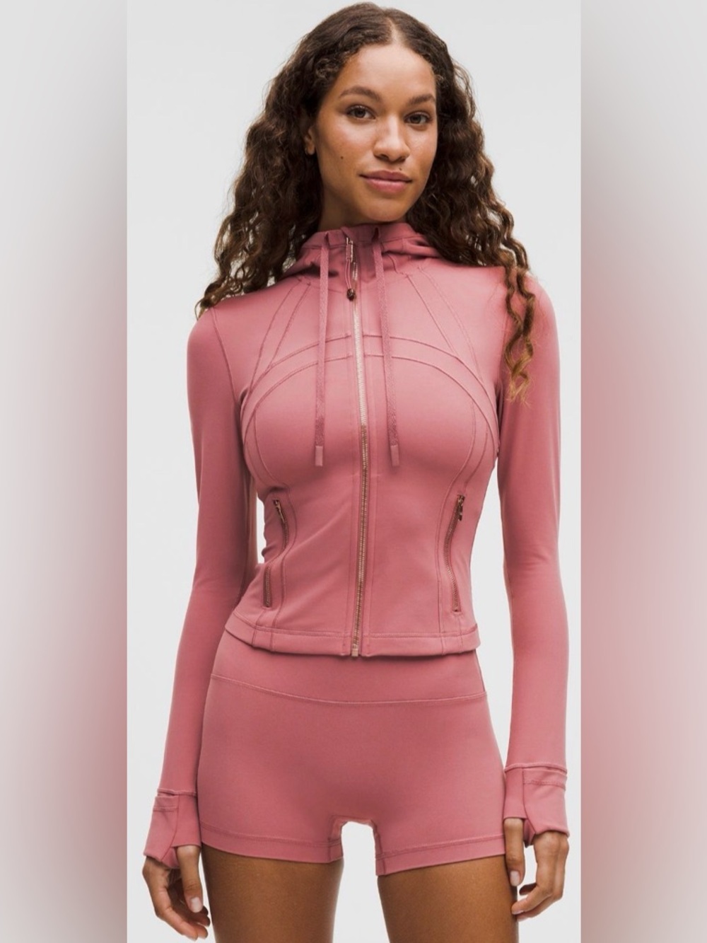 Lululemon Define Cropped Hooded Jacket *Nulu Dusk/Rose Gold 10